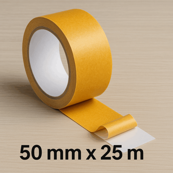 50mm x 25m doppelseitiges Klebeband, Verlegeband,  ab 1,99 €